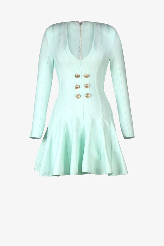 Mint Green Long Sleeve Skater Dress