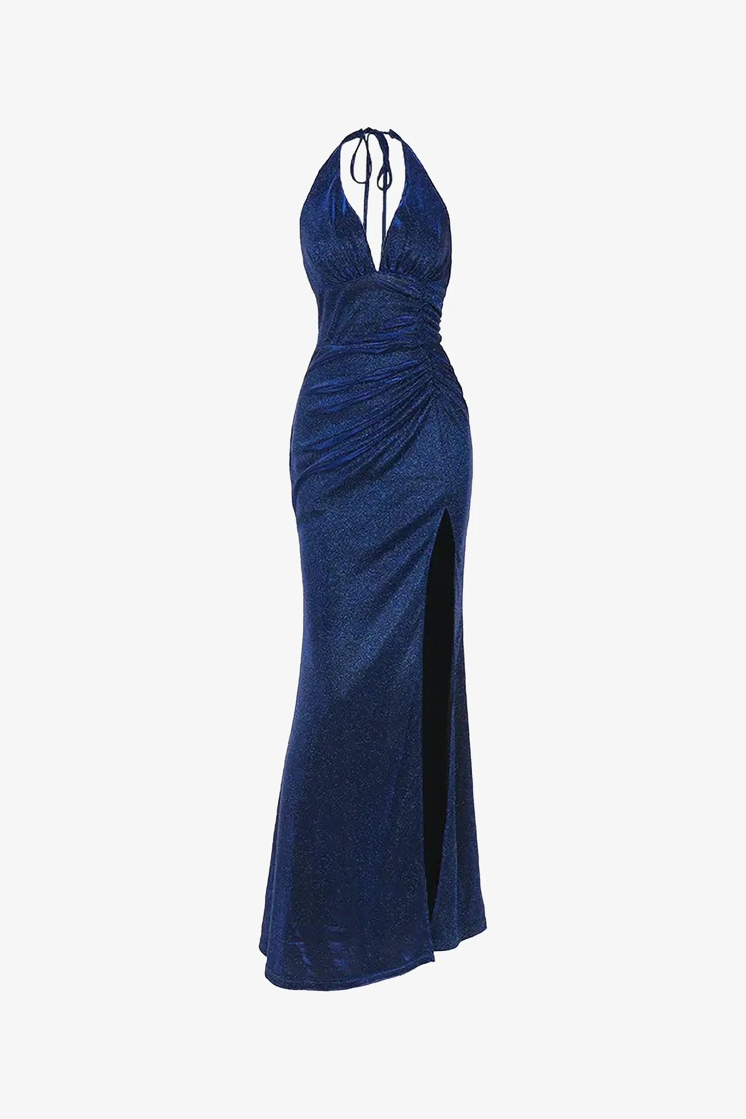 Royal Blue Glitter Halter Maxi Dress