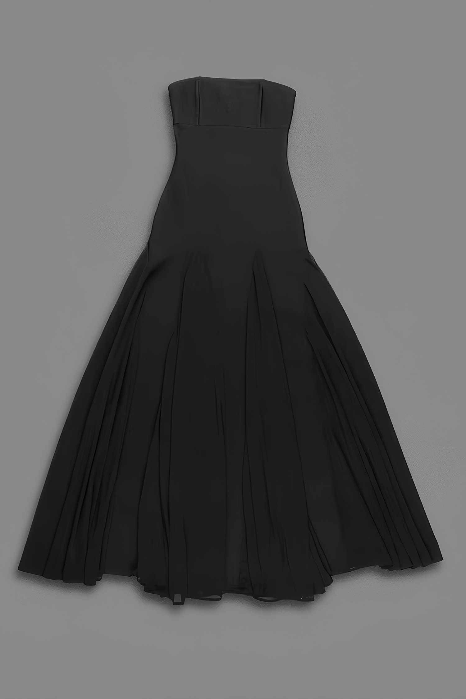 Black A-Line Strapless Bandage Maxi Dress