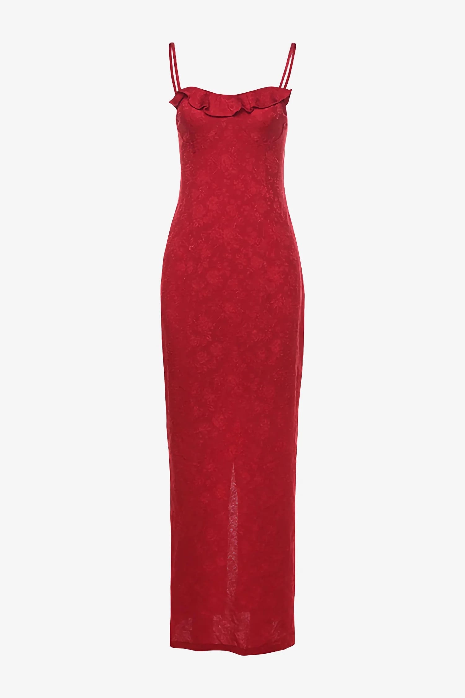 Red Spaghetti Strap Bodycon Maxi Dress